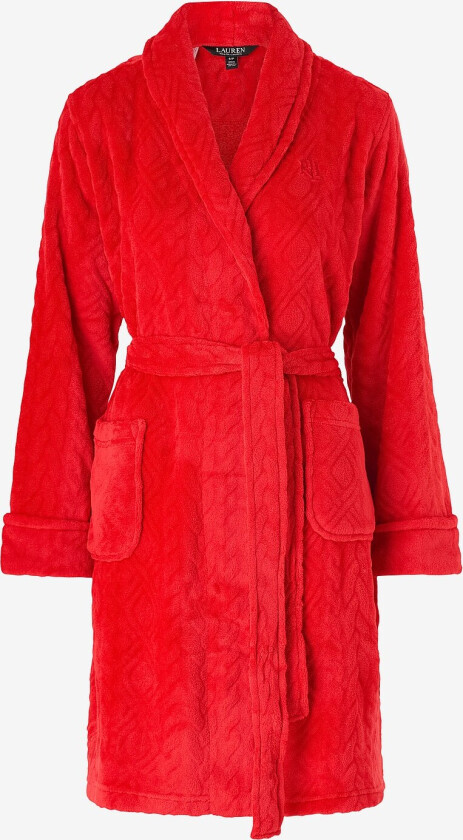 Morgenkåpe Lrl L/S Shawl Collar Short - Rød