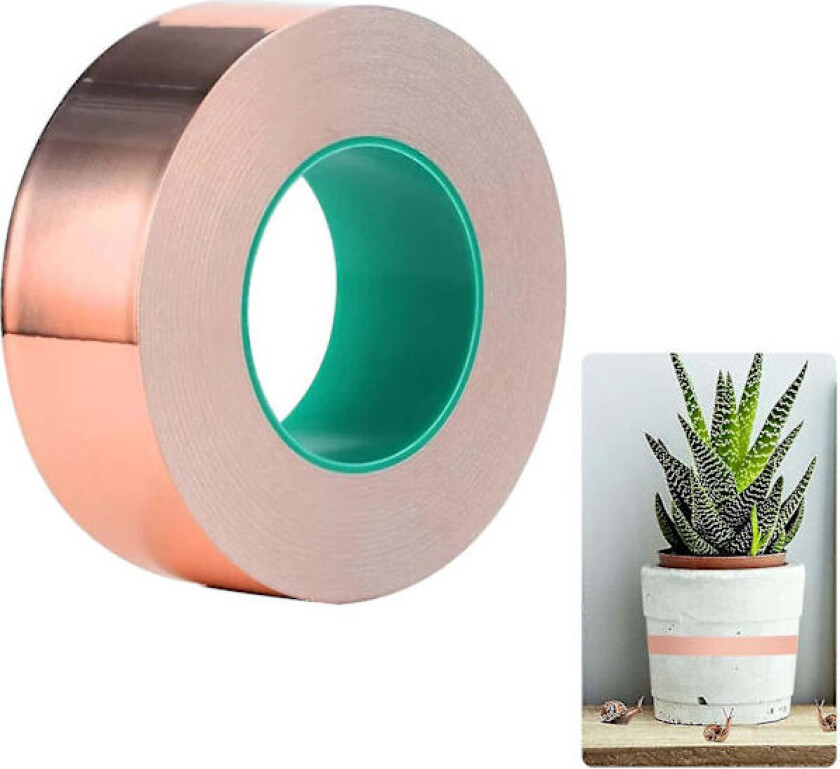20m kobberfolietape, snegle- og snegleavvisende tape, 30mm bred tape, til gitar og EMI-skjerming, lodding, elektriske reparasjoner Hy