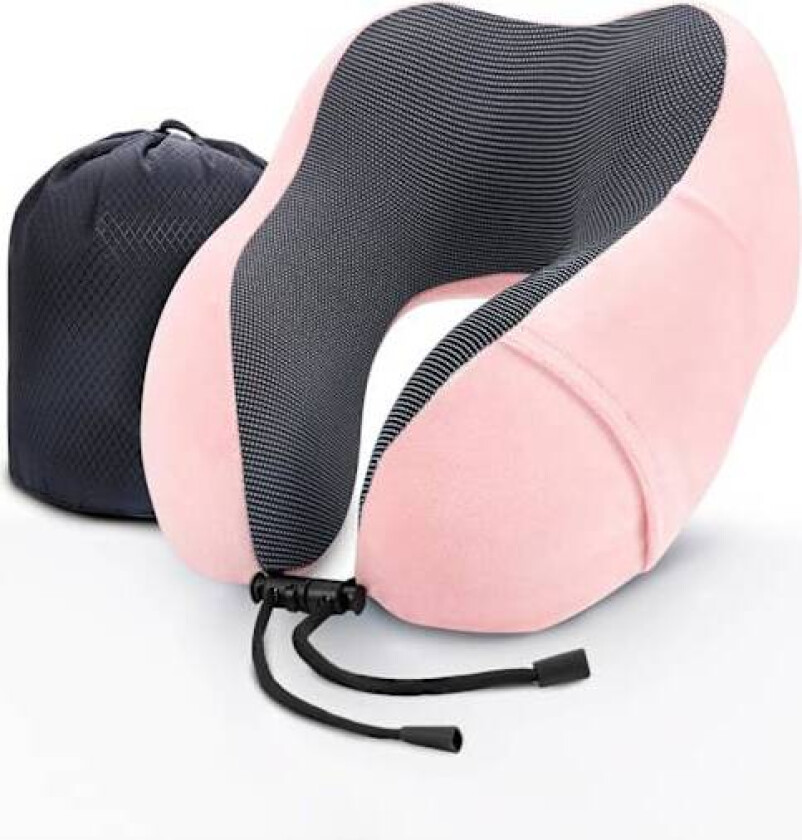 Reisepute Nakkepute Memory Foam Myk Komfort og Støtte Reise Fly Nakkeputer, U-formet Pute for Soving