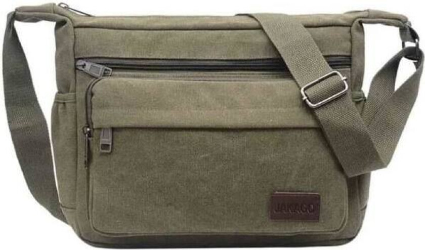 Vanntett Messenger Skulderveske 13 Tommer Multi Canvas Crossbody Veske For Menn Casual Lett Utendørs Fiskeveske Camping Grønn