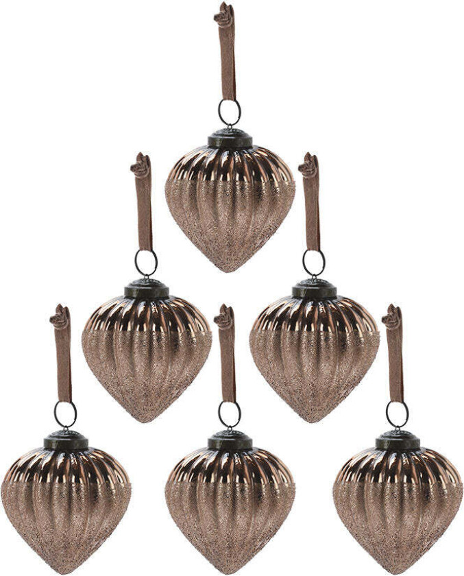 Julekule Dråpe 8cm Burgunder 6pk