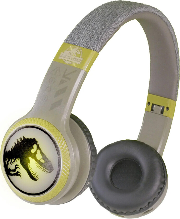 Jurrassic Trådløse LED Hodetelefoner - On-Ear - T-Rex