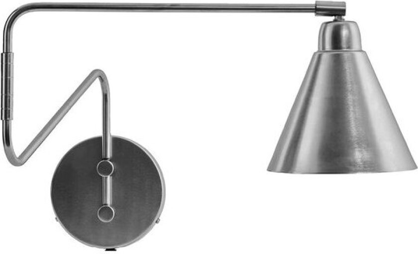 Game vegglampe med justerbar arm 76x27 cm børstet sølvfinish