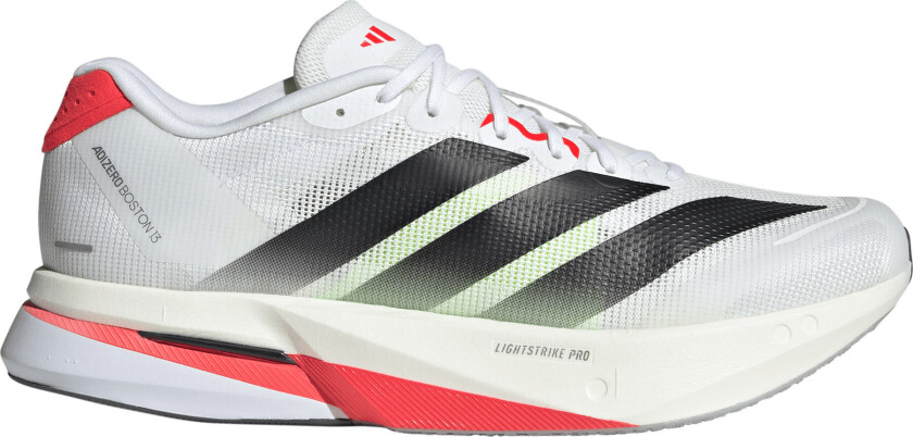 Adizero Boston 13 Herre Cloud White/Core Black/Lucid Red 49 1/3