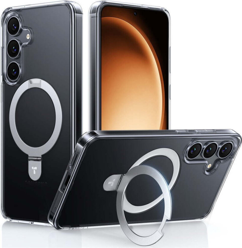 TORRAS Samsung Galaxy S25 Guardian Ostand Hybrid Deksel m. Kickstand - MagSafe Kompatibel - Gjennomsiktig