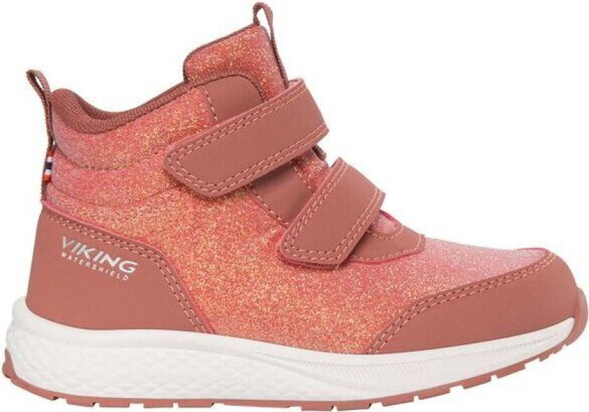 Bouncy Glitter Mid 2V vanntette overgangssko, Pink