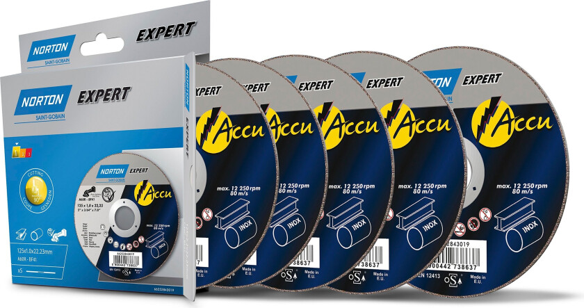 Kappeskive 125x1,0 accu 5-p