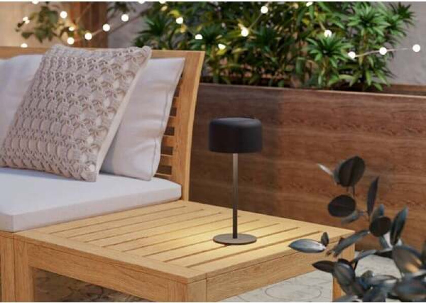 ROCCANOVA SOLCELLE BORDLAMPE M/TOUCH SVART