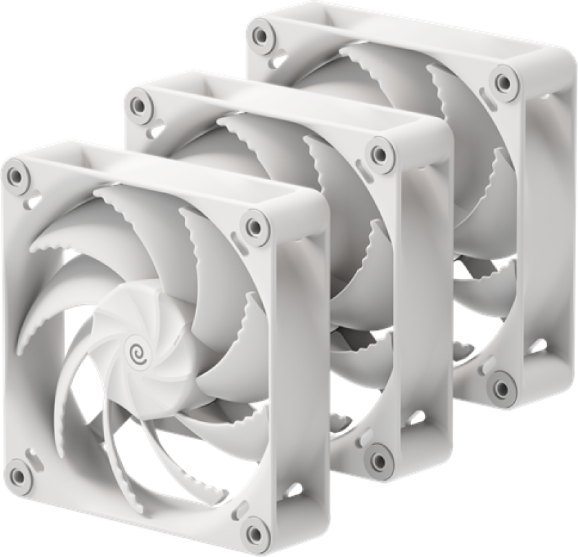 H12 - Triple pack - Kabinettvifte - 120mm - Hvit - 32 dBA