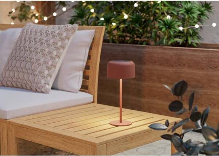 ROCCANOVA SOLCELLE BORDLAMPE M/TOUCH RØD