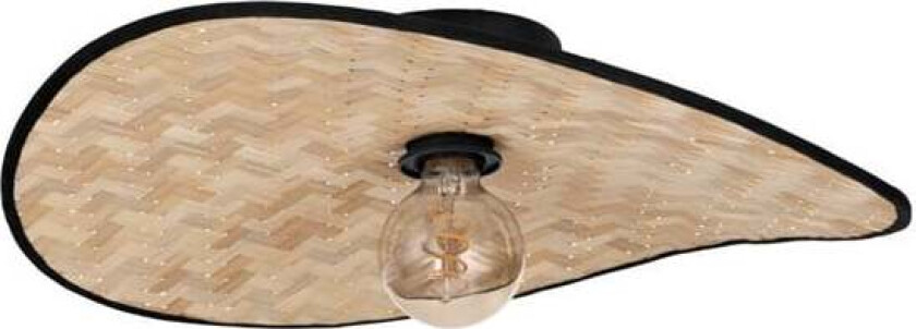 MARYWELL TAKLAMPE 500X345 E27 SVART/BAMBUS