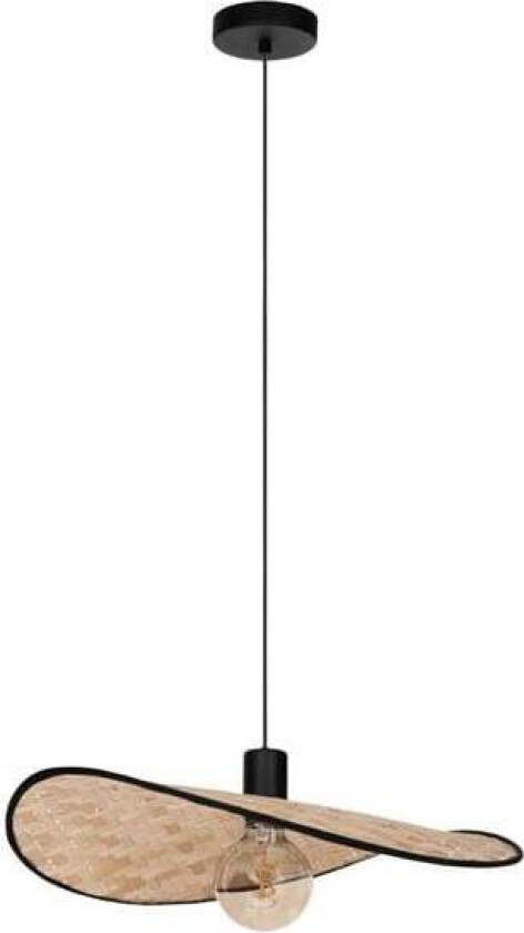 MARYWELL ANHENG 500X345 E27 SVART/BAMBUS