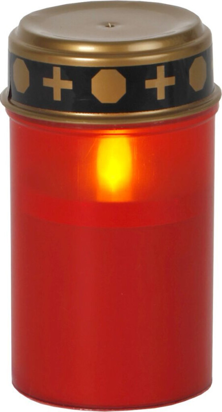 LED GRAVLYS SERENE / RØD / 12 cm / BATTERI / TIMER / UTENDØRS