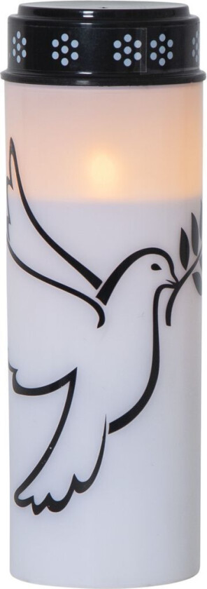 Bilde av LED-gravlys DOVE / 21 cm / batteri / timer / innendørs/utendørs bruk