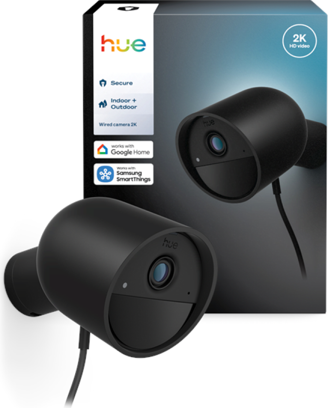 Hue Secure-kamera 2K med ledning - svart