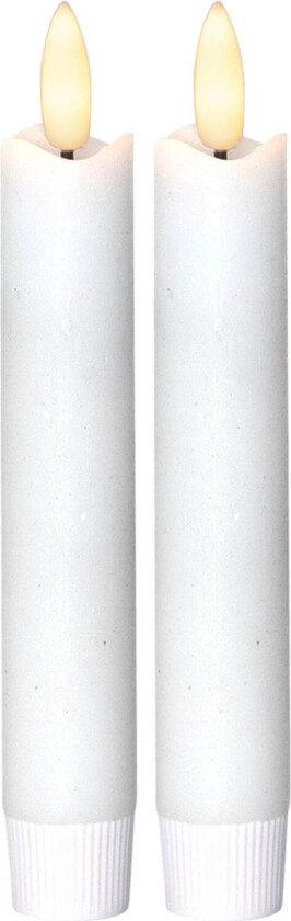 HALVAR kronelys LED 2-pk Hvit