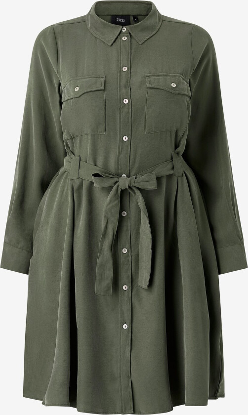 Skjortekjole mDana L/S - Grønn