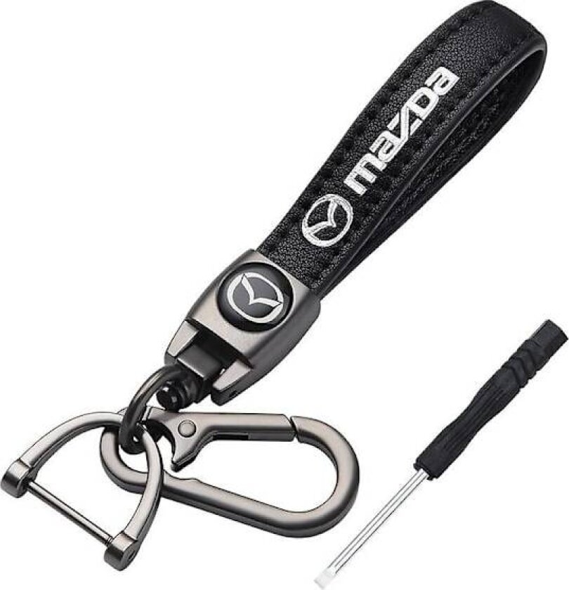 Lær nøkkelringsett til bil -mazda- Reise Premium nøkkelringklips Lanyard Tilbehør Dekor Gave, 1 stk