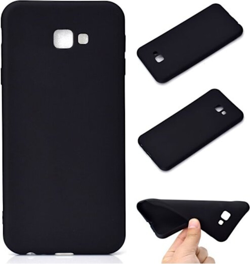 Samsung Galaxy J4 Plus beskyttelses deksel av TPU med matt overflate - svart