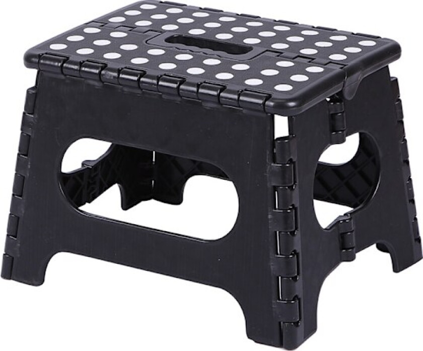 1 x 29x22x22cm barnestol for barn (svart) - lett sammenleggbar plastkrakk for kjøkken, bad og stue