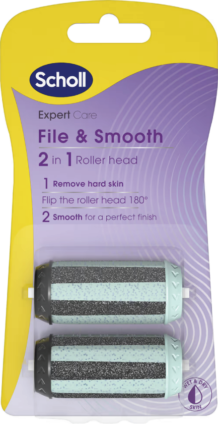 File and Smooth 2-in-1 Elektrisk Fotfil Refill, 2 stk.