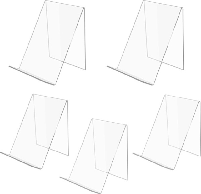 Akryl Bokstøtte Bok Display Stativ 13 x 11,5 x 10 cm Klar Bok Staffeli Bokholder Display Stativ kompatibel med Magasiner Brosjyrer Meny Kort