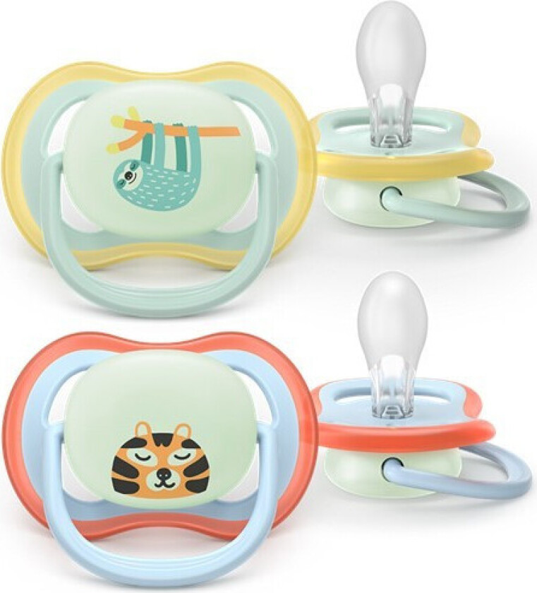 Avent SCF37624 Ultra Air Natsutter - 0-6 Måneder, Dovendyr/Tiger - 2 stk.