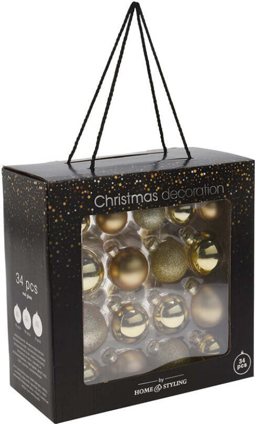 Julekuler Glass Gull 34pk