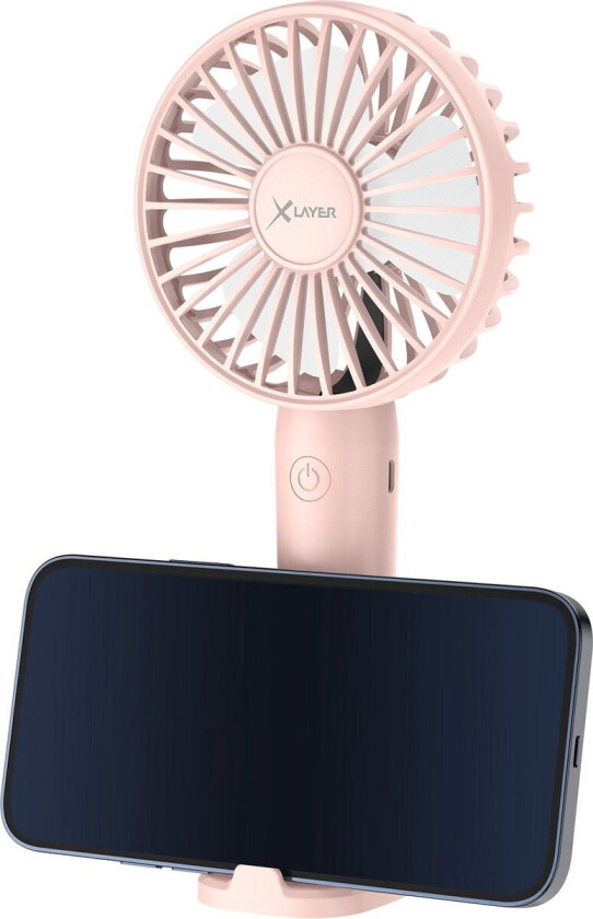 Håndvifte med Smartphoneholder - 3 Tilstander - Rosa