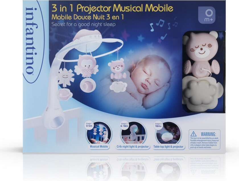 Infantino 3-i-1 Musikboks - Natlampe, Projektor - Pink