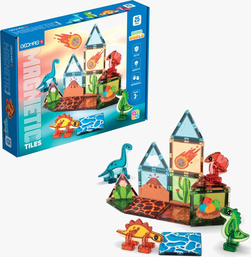 Magnetisk Byggesett Dino World 25 Deler - Magnetleker - Plast