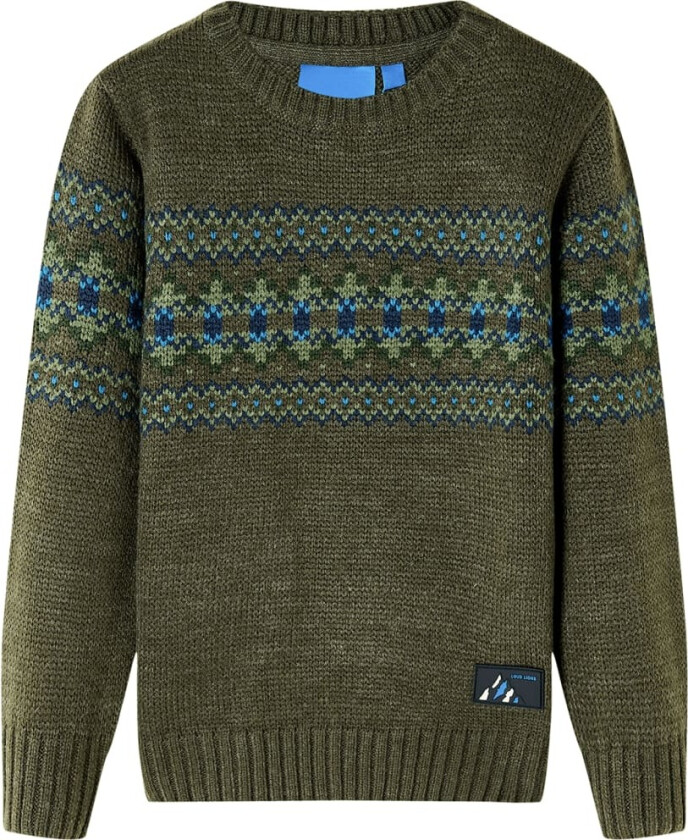 Barnegenser strikket kaki 116