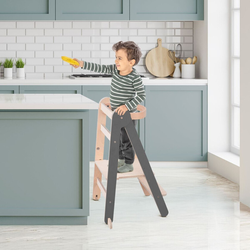 Foldbar Kjøkkenhjelper - Grå / Natur