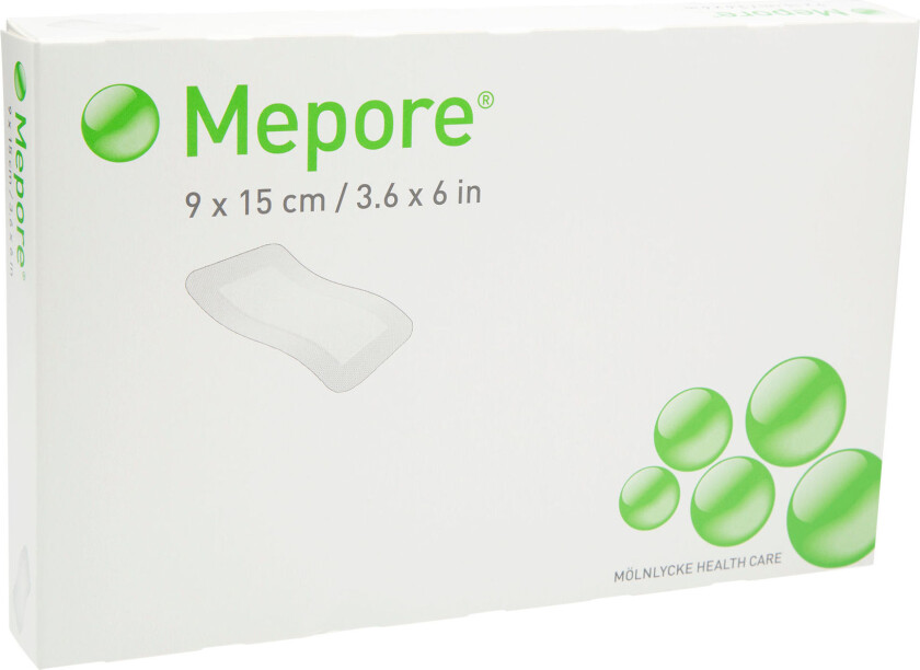 Selvheftende kompress, Steril, 9x15cm, 5 stk.