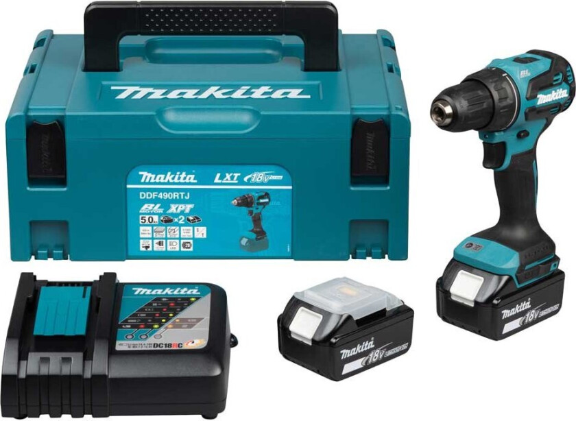 MAKITA BORSKRUTREKKER DDF490RTJ 18V 13MM