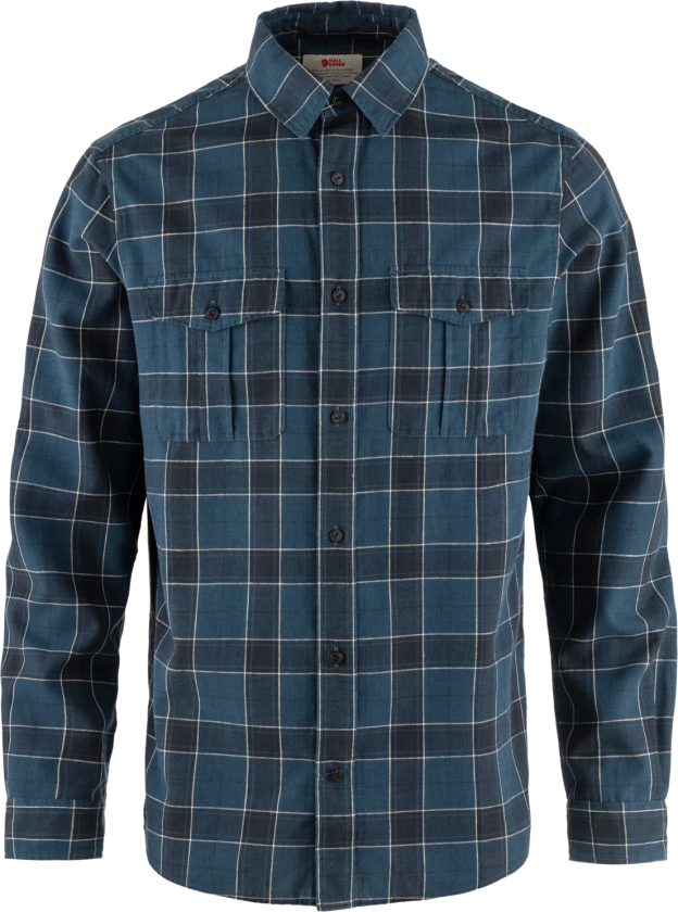 Men's Övik Travel Long Sleeved Shirt Indigo Blue-Dark Navy M, Indigo Blue-Dark Navy