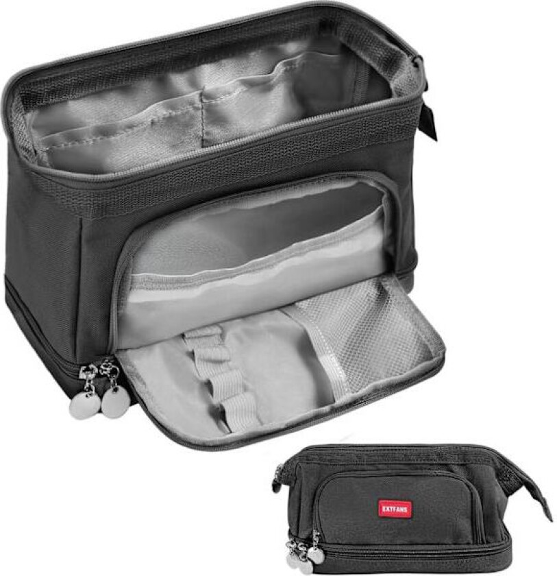 Pennal for studenter, stor kapasitet voksen pennal kontorarrangør, enkel holdbar multifunksjonell pennal for gutter, jenter, svart