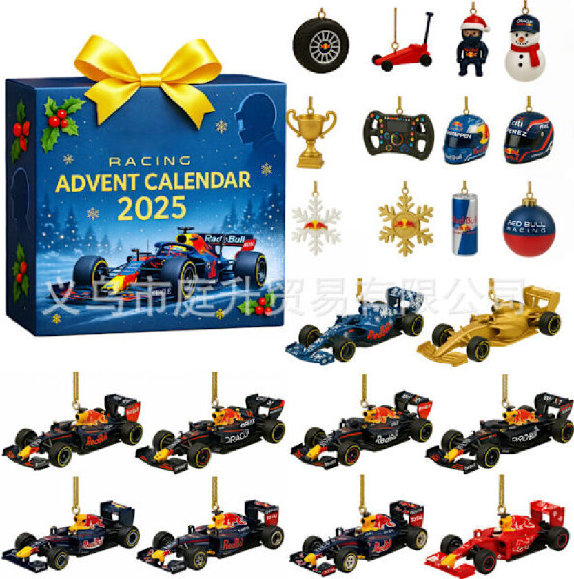 2025 Adventskalender F1 Team, 24 dager Leketøysfigurer Byggeklosser Nedtellingskalender, Adventskalender Overraskelsesgave til gutter_yux