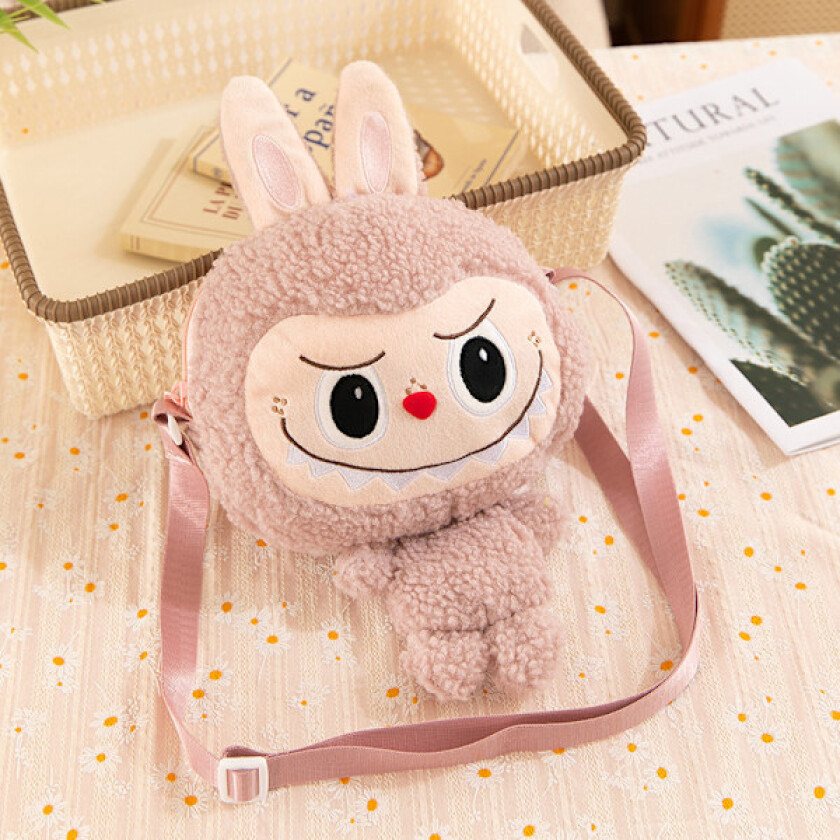 Labub Søt Crossbody Labub Tegneserie skulderveske myntveske barn kvinnelig plysjveske, barnegave