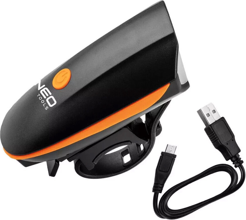 Neo Tools 91-004 Sykkellykt med Innebygd USB-oppladbart Batteri - 3W, 250lm, IPX4