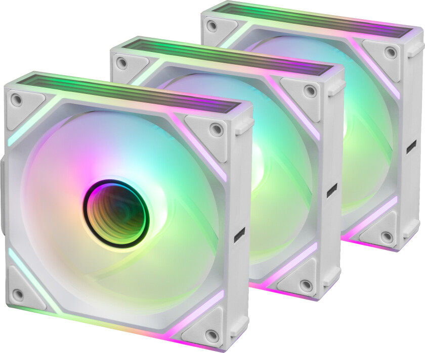Luna MAG-INF ARGB PWM Reverse PC Kabinet Vifte - 120mm, Hvit - 3 stk.