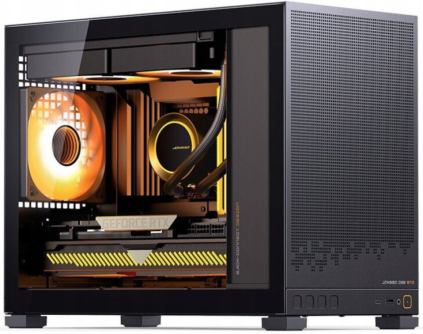 D32 PC Kabinett - MicroATX, Mini ITX, Herdet Glass - Sort