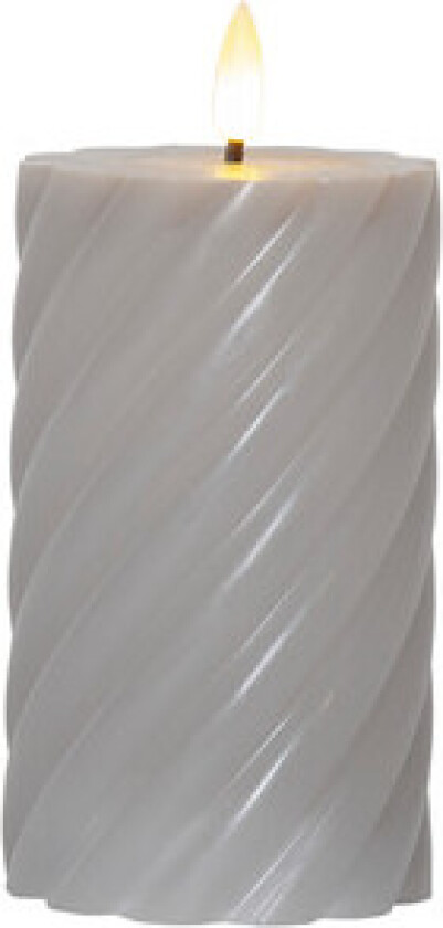 LED Blokklys Flamme Swirl, 15 cm Grå