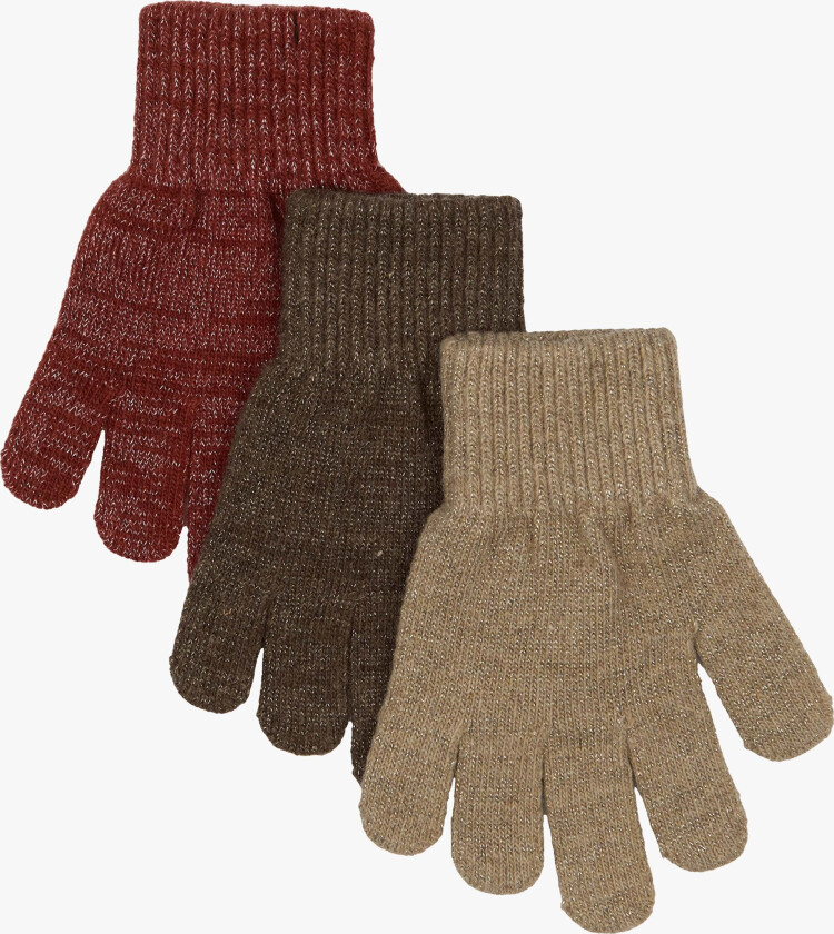 Hansker Ullblanding 3-Pakk, Apple Butter-Chocolate Chip-Doeskin, 4-7 år - Hansker & Votter - Ull,Polyester,Elastan