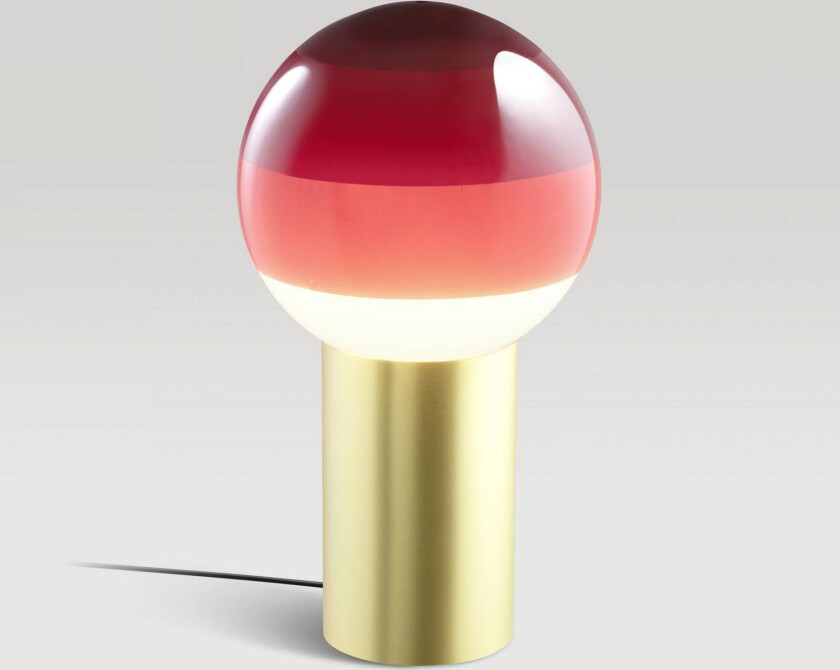 bordlampe Dipping Light, høyde 22 cm, rød/messing