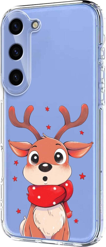 Samsung Galaxy S23 Fleksibelt Plast Juledeksel med Motiv - Gjennomsiktig / Reinsdyr