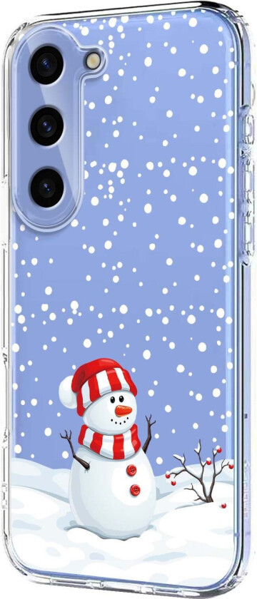 Samsung Galaxy S25+ (Plus) / S24+ (Plus) Fleksibelt Plast Juledeksel med Motiv - Gjennomsiktig / Snømann