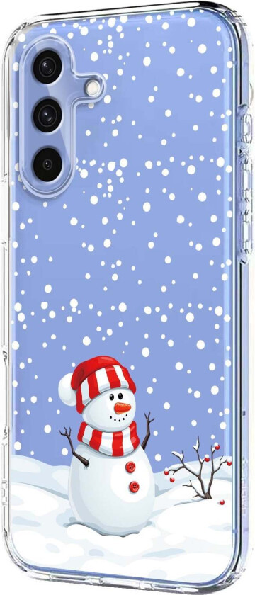 Samsung Galaxy A56 (5G) Fleksibelt Plast Juledeksel med Motiv - Gjennomsiktig / Snømann