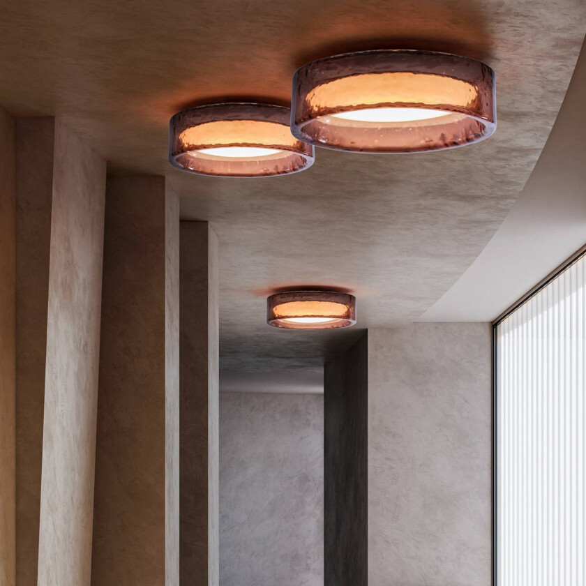 LED-taklampe Ringo, Ø 90 cm, rosé, plast, CCT