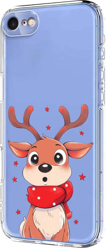 iPhone SE (2022 / 2020) / 8 / 7 Fleksibelt Plast Juledeksel med Motiv - Gjennomsiktig / Reinsdyr